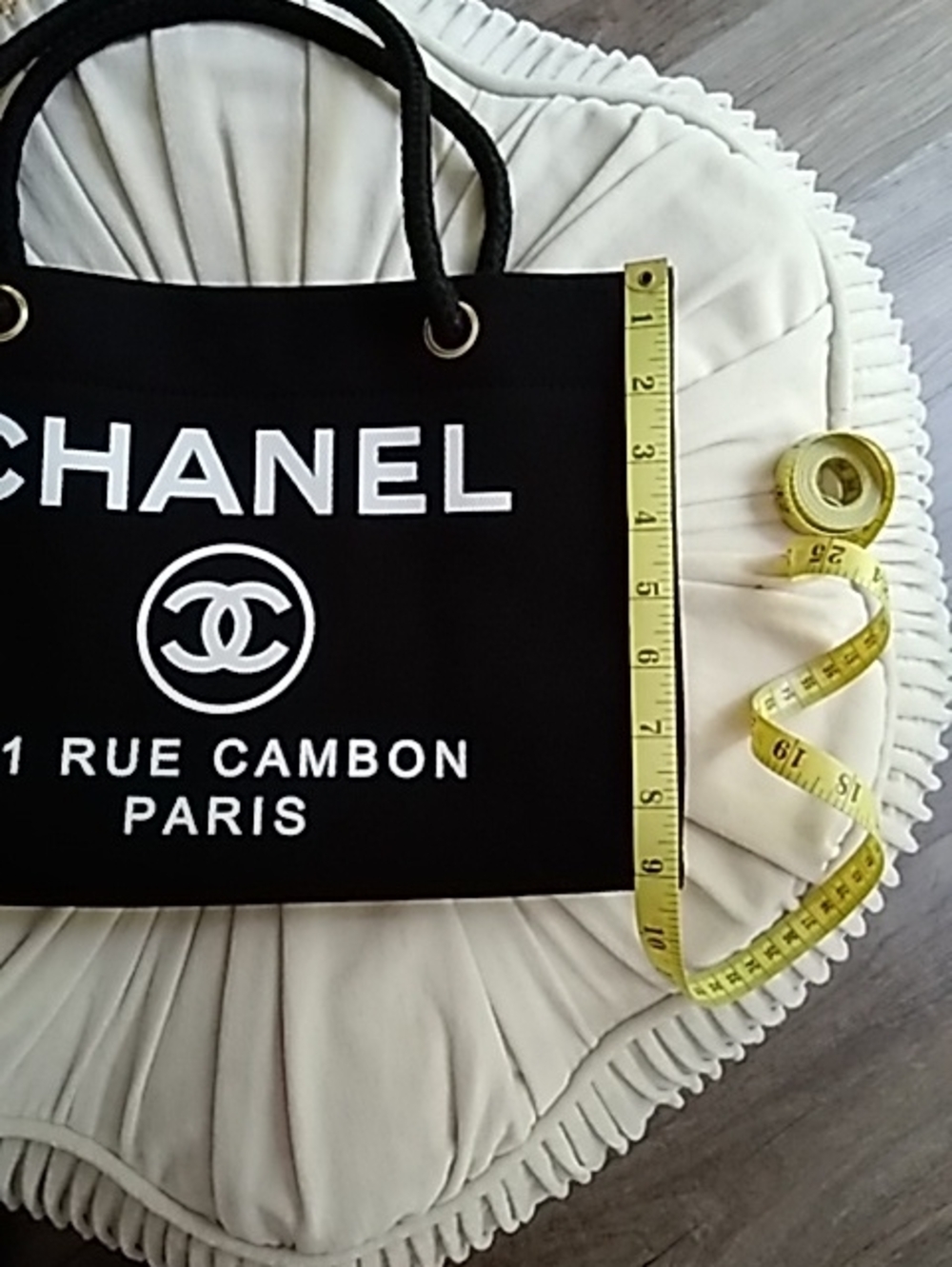 Black Fashion Canvas Logo Tote Bag - 31 Rue Cambon Paris - Picture 5 of 5
